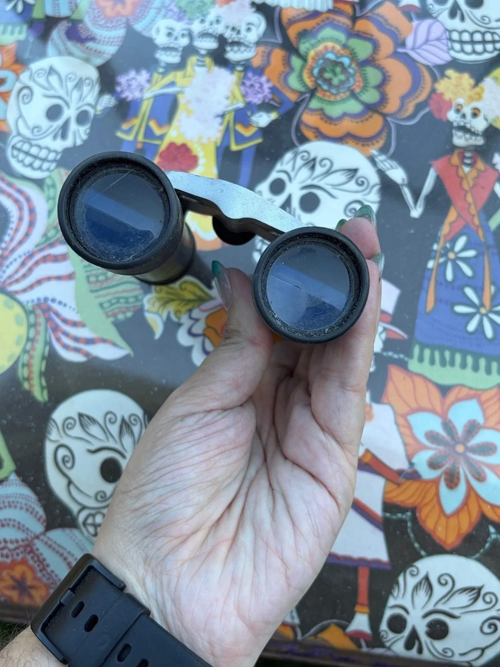 Compact Black 10x25 Binoculars - Lightweight Travel Optics